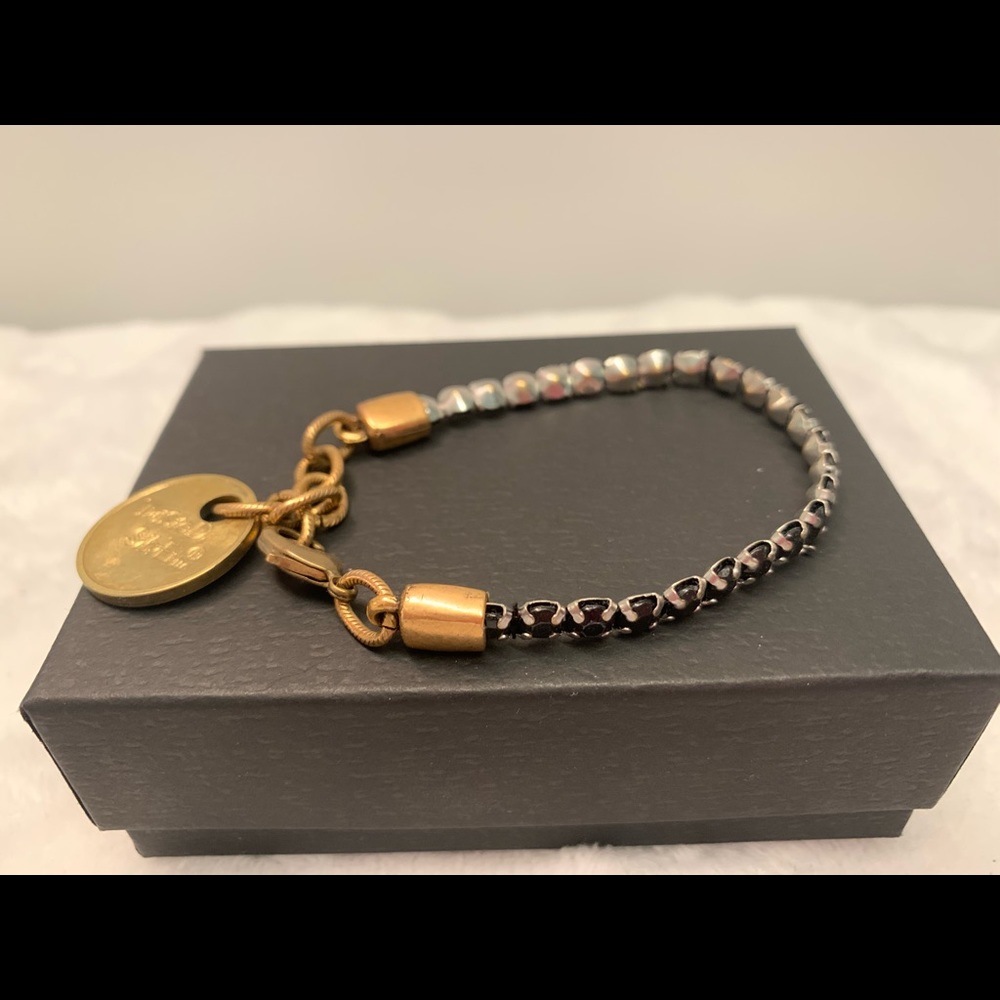 Twisted Silver black pavé bracelet